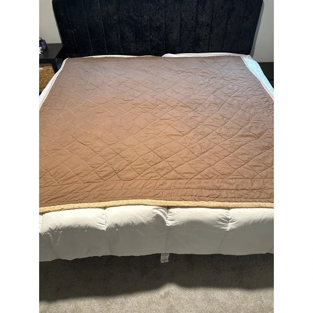 Antique Handmade Maple Leaf Quilt Queen 75x73 Patchwork Cotton Autumn Fall Read